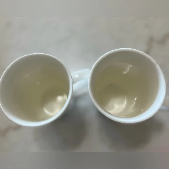 STARBUCKS 16 Oz Mermaid Siren Logo Tall  Coffee Mug White & Green 2015 Set Of 2 - Picture 3 of 5